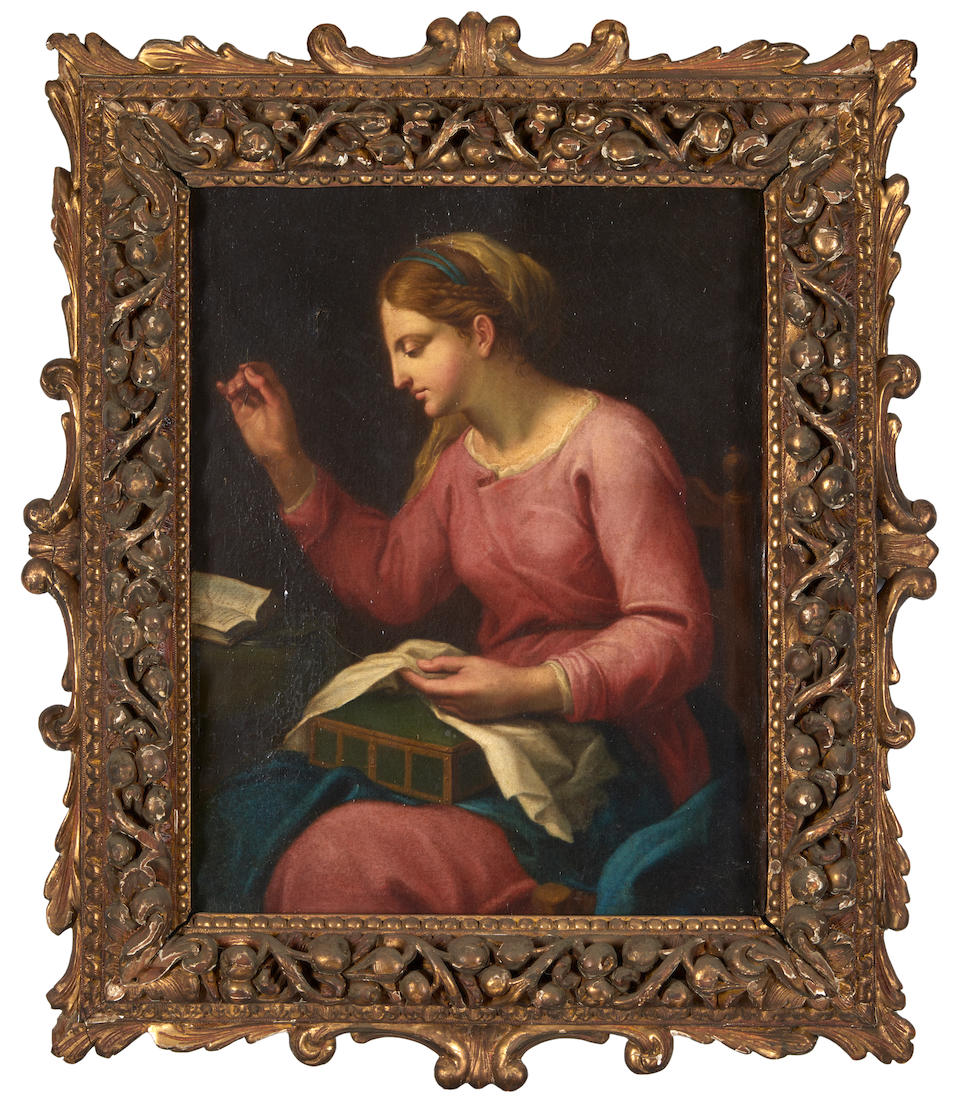 Continental School (18th Century) A Woman Doing Needlework (framed 74.0 x 87.0 x 10.0 cm (29 1/8... - Bild 2 aus 3