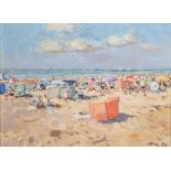 NIEK VAN DER PLAS (Dutch, born 1954) A Sunny Day at the Beach (framed 48.0 x 58.0 x 6.0 cm (18 7...