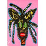 Jack Kabangu (Zambian, born 1996) Pink Face Lithograph in colours, 2023, on BFK Rives wove paper...