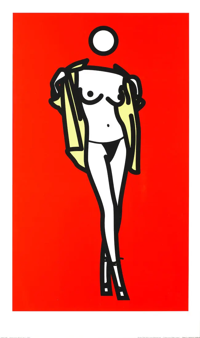 Julian Opie (British, born 1958) Woman Taking Off A Man's Shirt Screenprint in colours, 2003, on...