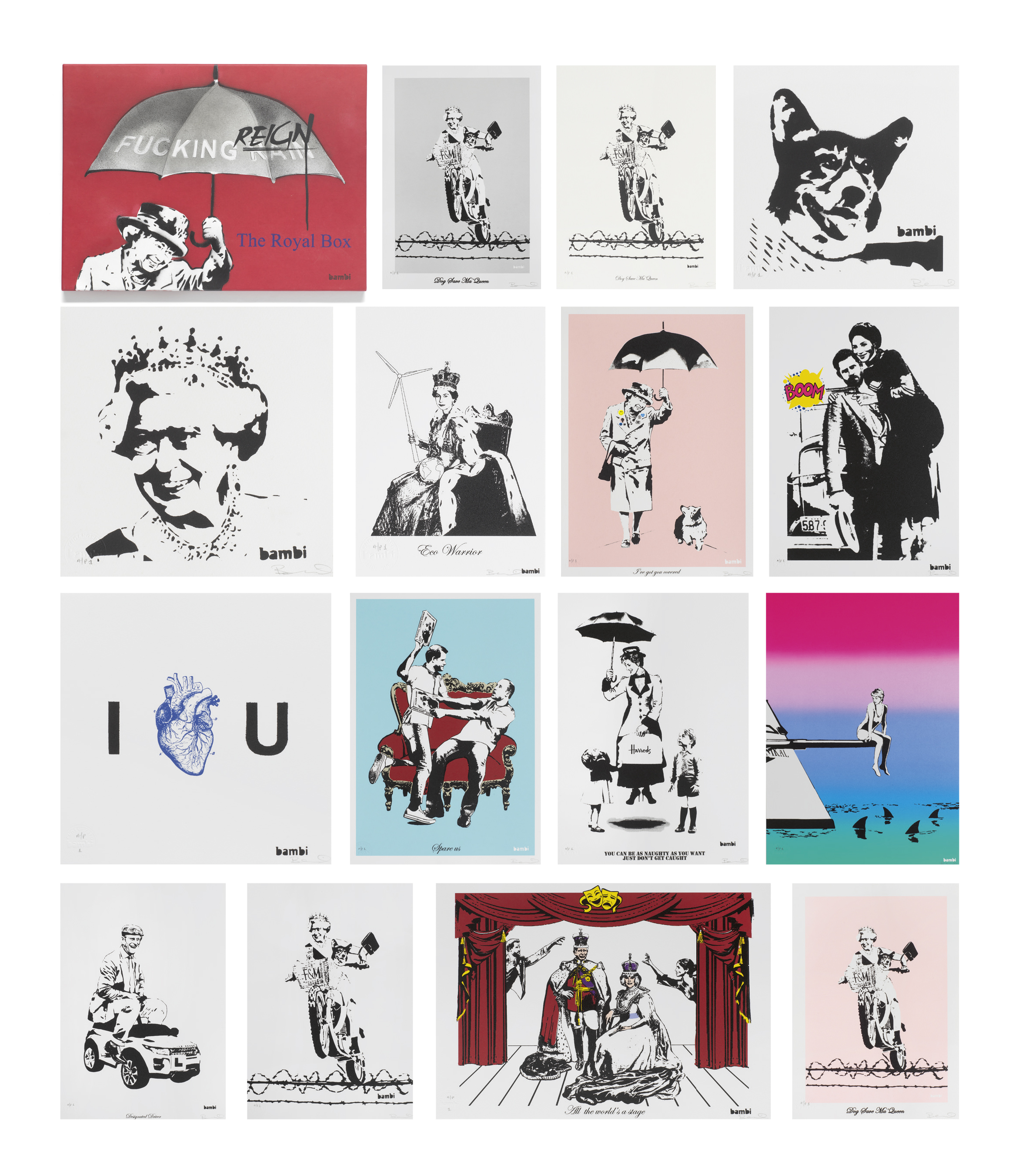 Bambi (British, born 1982) The Royal Box Set (Unique) The complete portfolio, 2012-2023, compris...