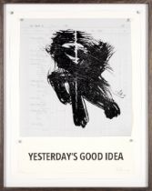 William Kentridge (South African, born 1955) Yesterday's Good Idea Unique woodcut and collage wi...