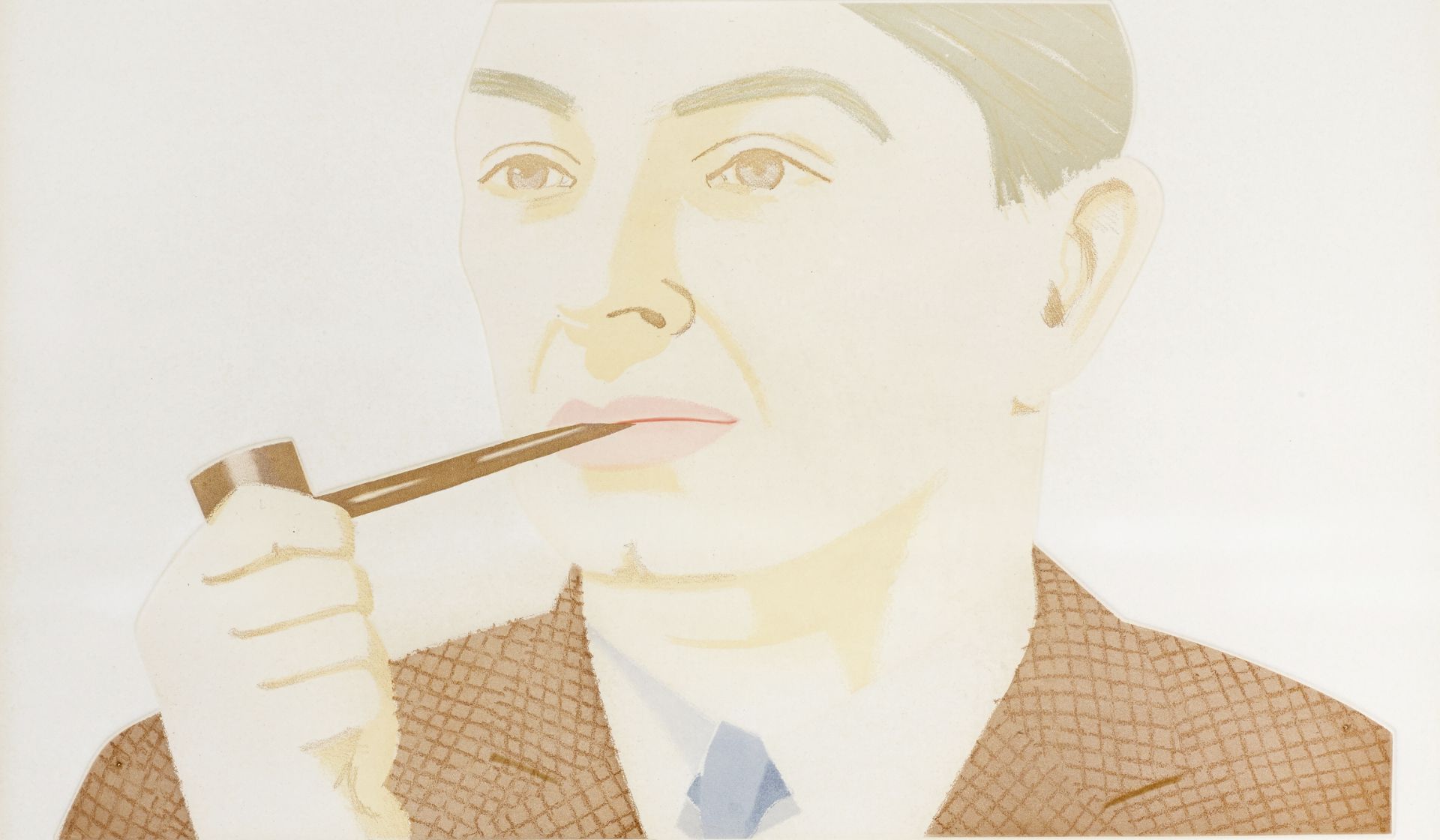 Alex Katz (American, born 1927) Man with Pipe Aquatint in colours, 1984, on Rives BFK wove paper...