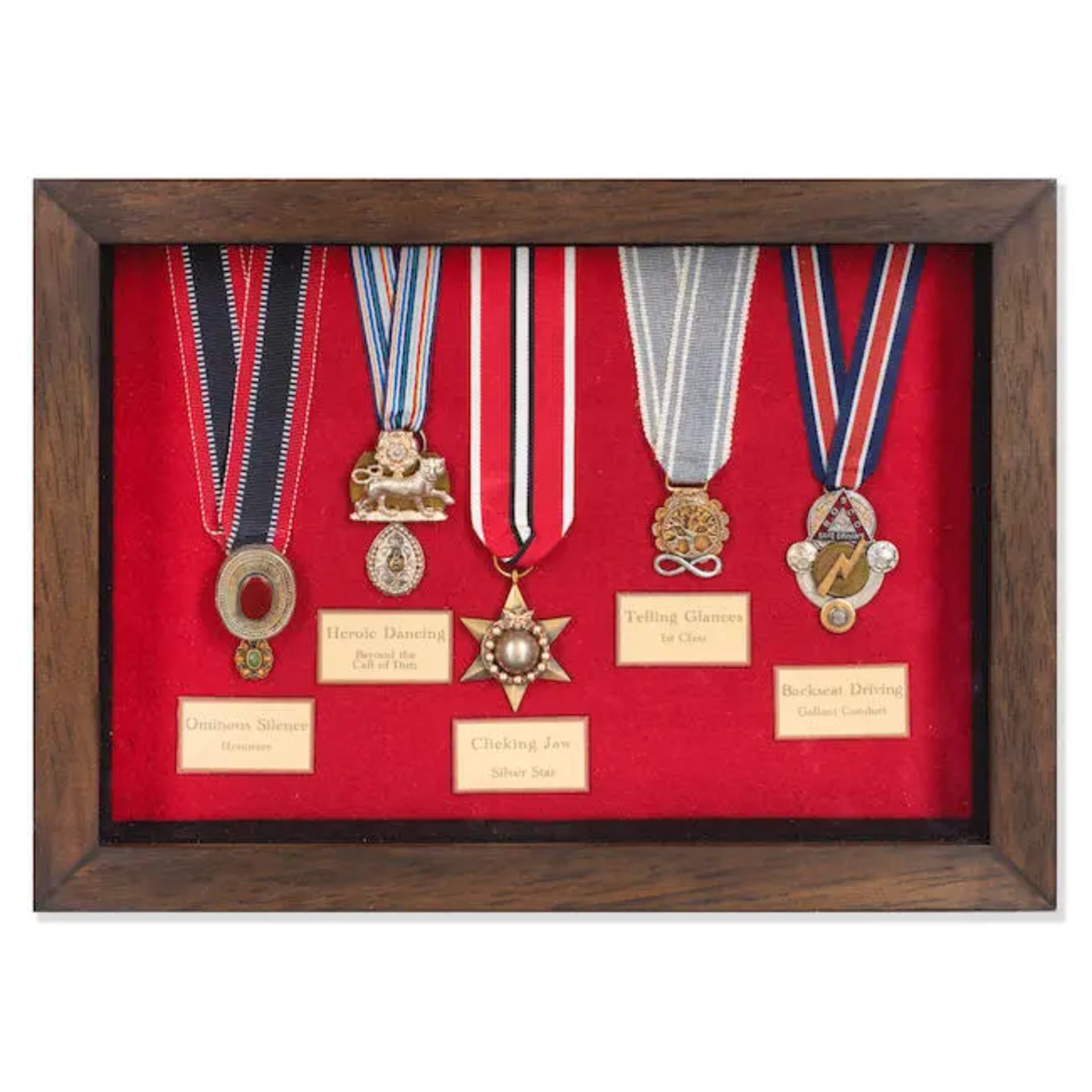 Liza Campbell (British, born 1959) Domestic Citations Medals #3 A set of five medals, 2023, sign...