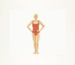 Alex Katz (American, born 1927) Swimmer Woodblock in colours, 1990, on Echizen Kozo paper, signe...