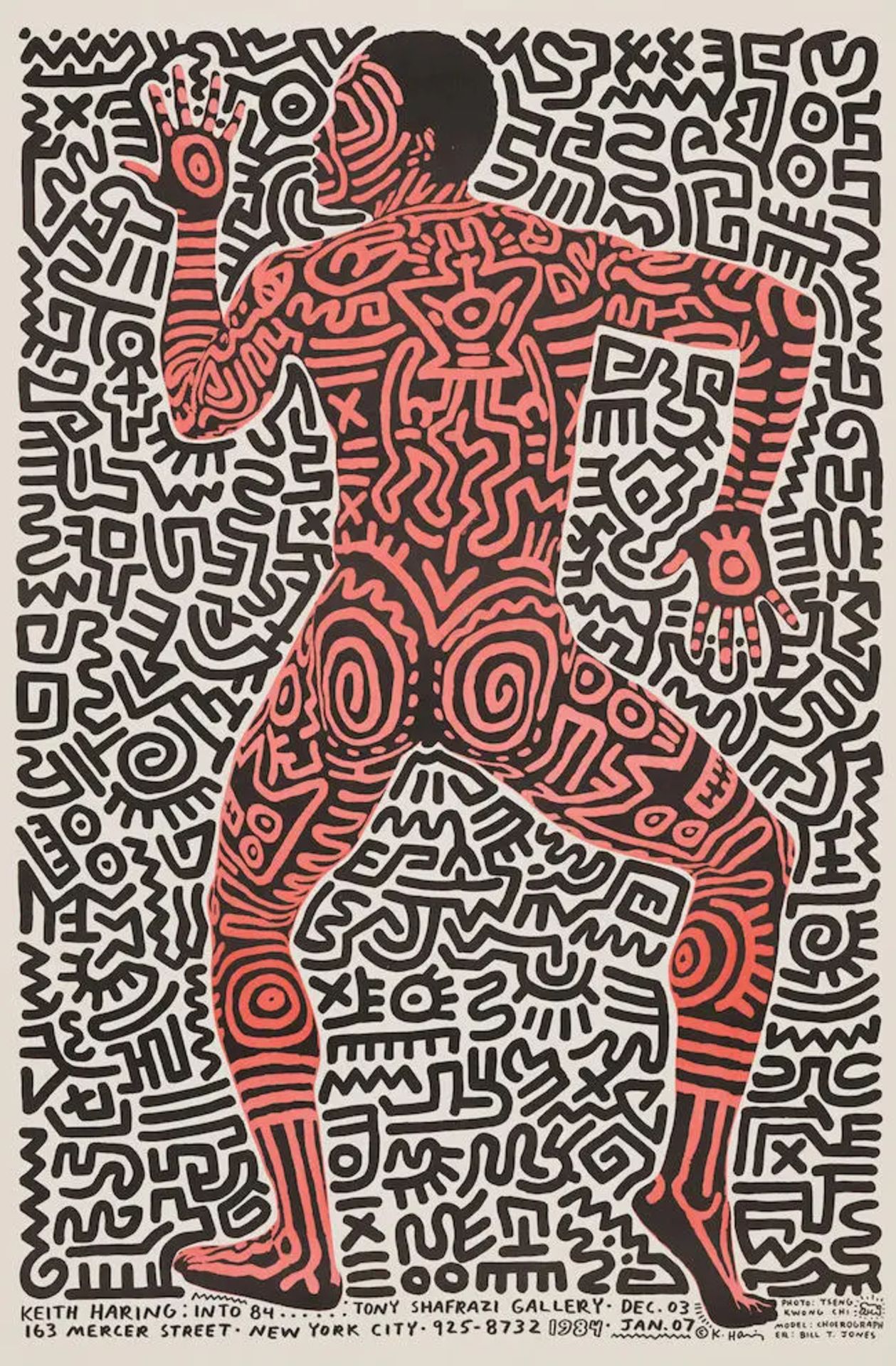 Keith Haring (American, 1958-1990) Into 84 Lithographic poster in colours, 1984, on wove paper, ...