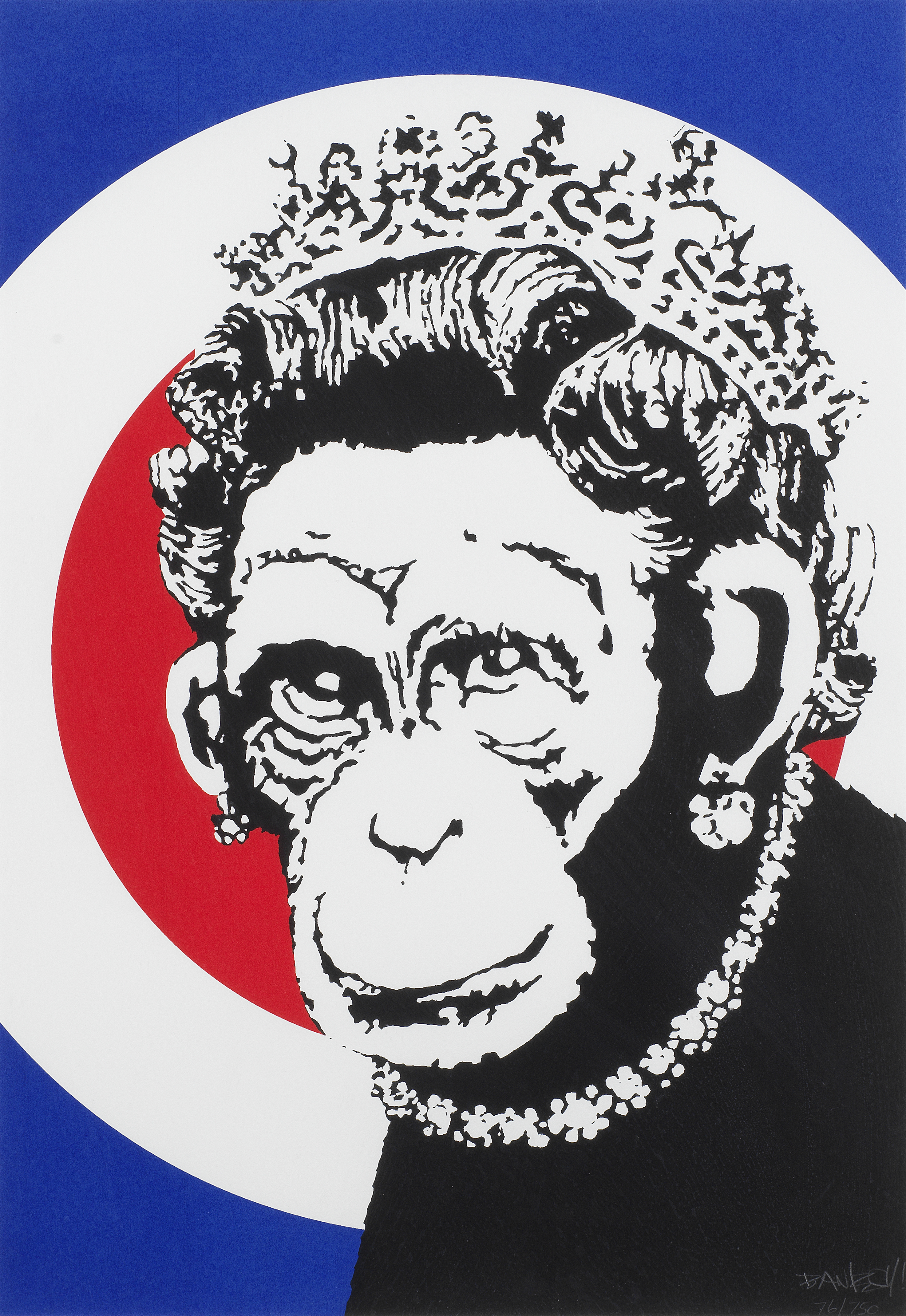 Banksy (British, born 1974) Monkey Queen Screenprint in colours, 2003, on wove paper, signed and...