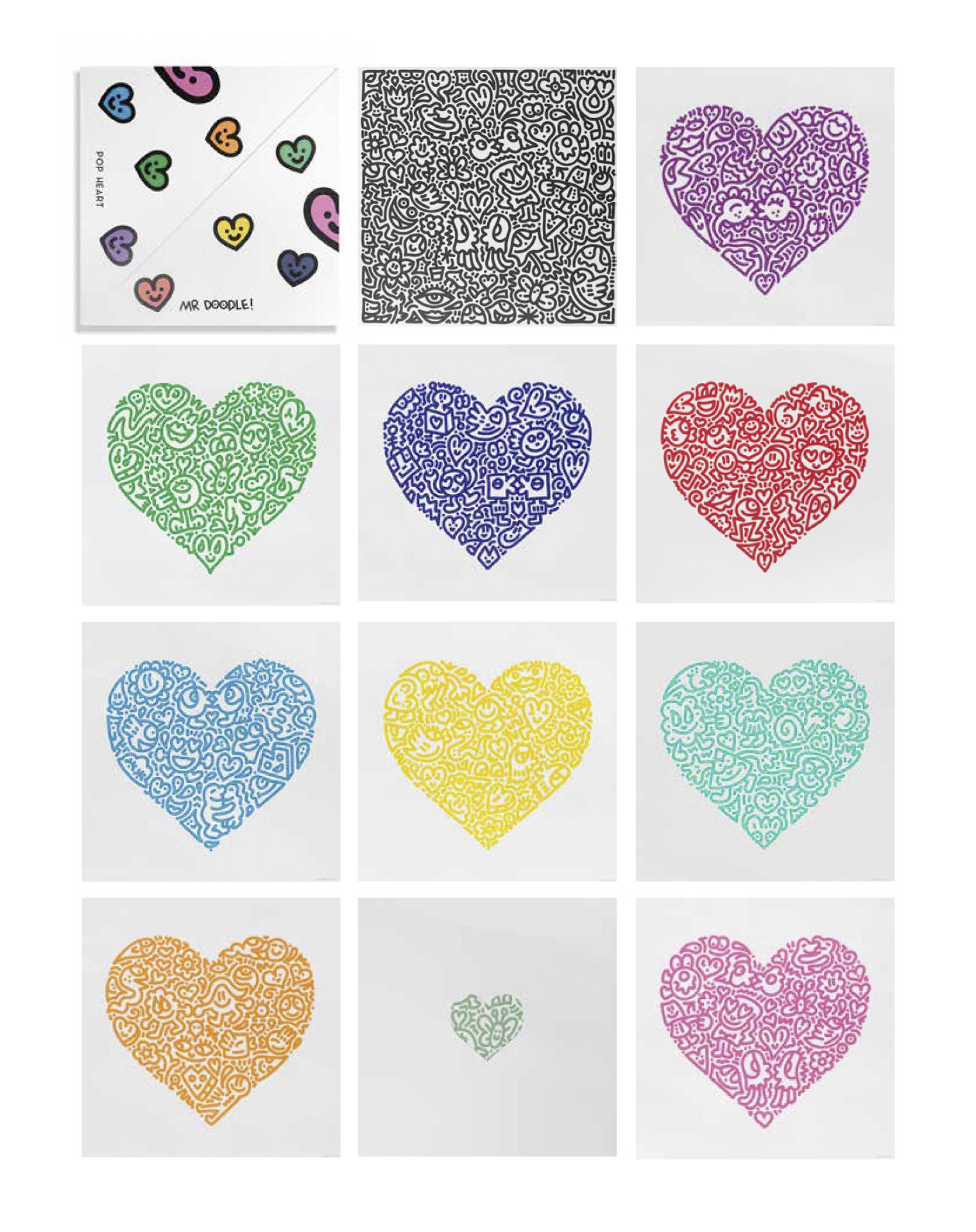 Mr Doodle (British, born 1994) Pop Heart (Collector's Box Edition) The complete porfolio, 2021, ...