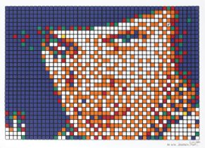 Invader (French, born 1969) Rubik Kubrick Clockwork Orange (Alex) Screenprint in colours, 2006, ...