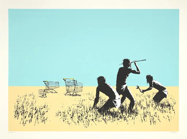 Banksy (British, born 1974) Trolleys (Colour) AP Screenprint in colours with hand-colouring in y...