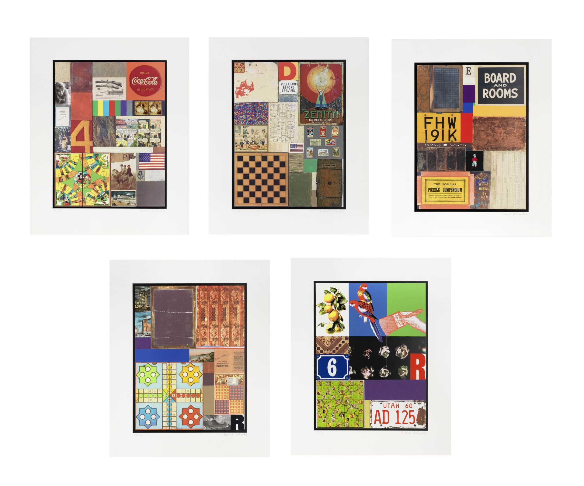 Sir Peter Blake R.A. (British, born 1932) Homage to Robert Rauschenberg The complete portfolio, ...