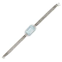 AQUAMARINE AND DIAMOND BRACELET