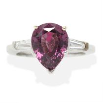 SPINEL AND DIAMOND RING