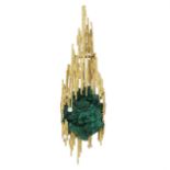 GRIMA: DIAMOND AND CHROME DIOPTASE PENDANT/BROOCH,