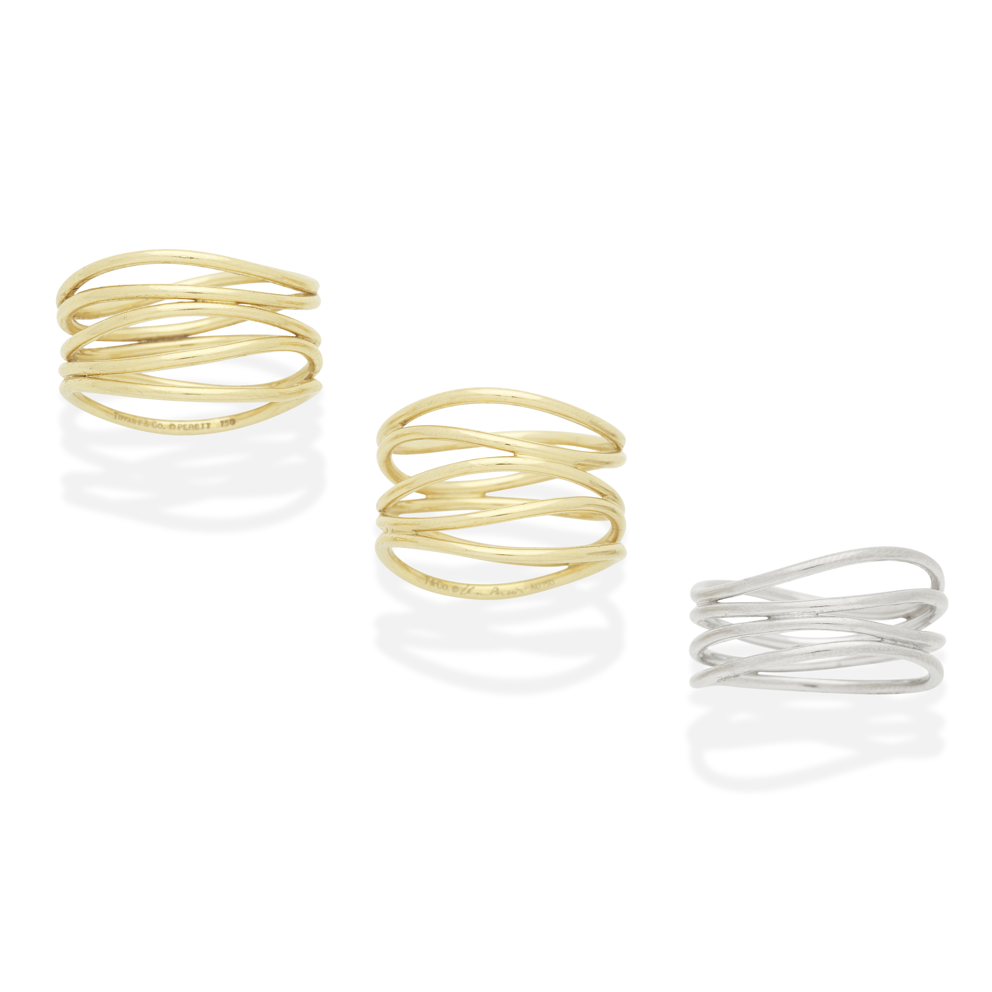 ELSA PERETTI FOR TIFFANY: THREE 'WAVE' RINGS (3)