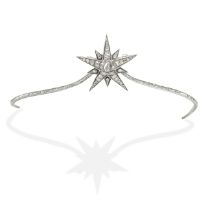 DIAMOND AND PASTE STAR BROOCH/TIARA