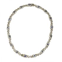 SAPPHIRE AND DIAMOND NECKLACE/BRACELET COMBINATION,