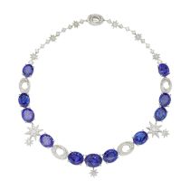 BOODLES: TANZANITE AND DIAMOND 'MILKY WAY' NECKLACE