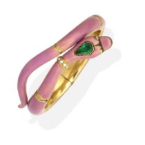 ENAMEL AND GEM-SET SERPENT BRACELET, CIRCA 1845