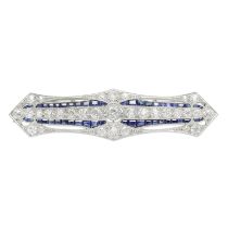 SAPPHIRE AND DIAMOND BROOCH,