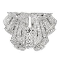 DIAMOND DOUBLE CLIP BROOCH,