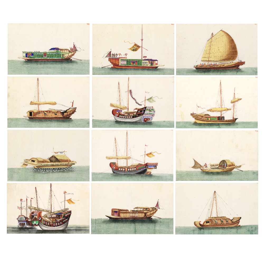 CHINESE EXPORT SCHOOL (19TH CENTURY) Studies of Junks