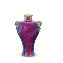 A FLAMB&#201;-GLAZED VASE, MEIPING 18th/19th century (2)