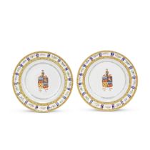 A PAIR OF ARMORIAL DISHES FOR THE PORTUGUESE MARKET Jiaqing to Daoguang, circa 1820 (2)