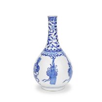 A BLUE AND WHITE PEAR-SHAPED BOTTLE VASE Kangxi