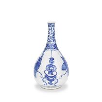 A BLUE AND WHITE PEAR-SHAPED BOTTLE VASE Kangxi