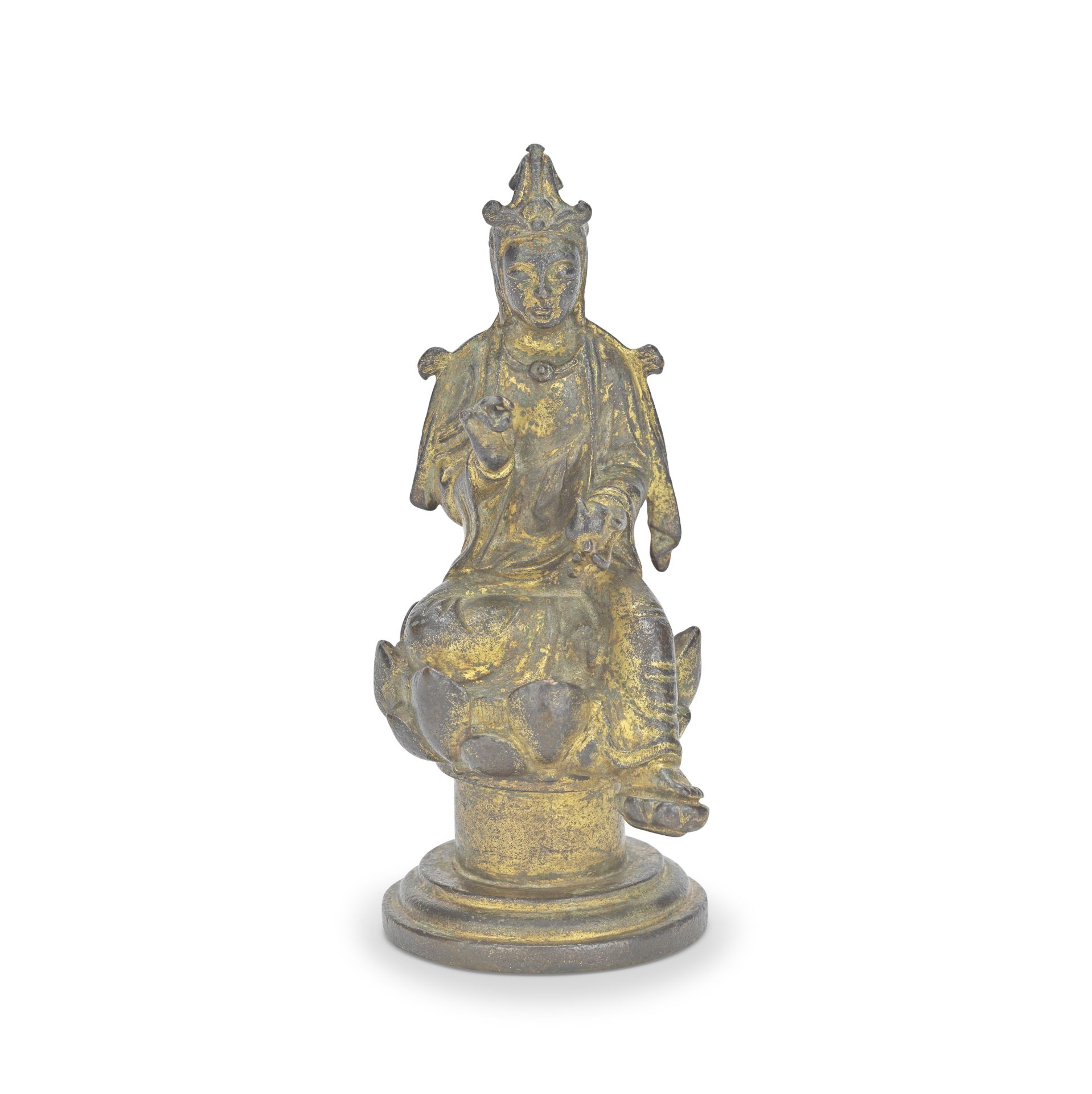 A GILT BRONZE FIGURE OF GUANYIN Sui/Tang Dynasty