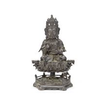A BRONZE FIGURE OF SEATED GUANYIN Ming Dynasty (3)
