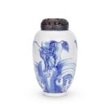 A BLUE AND WHITE OVOID JAR Kangxi