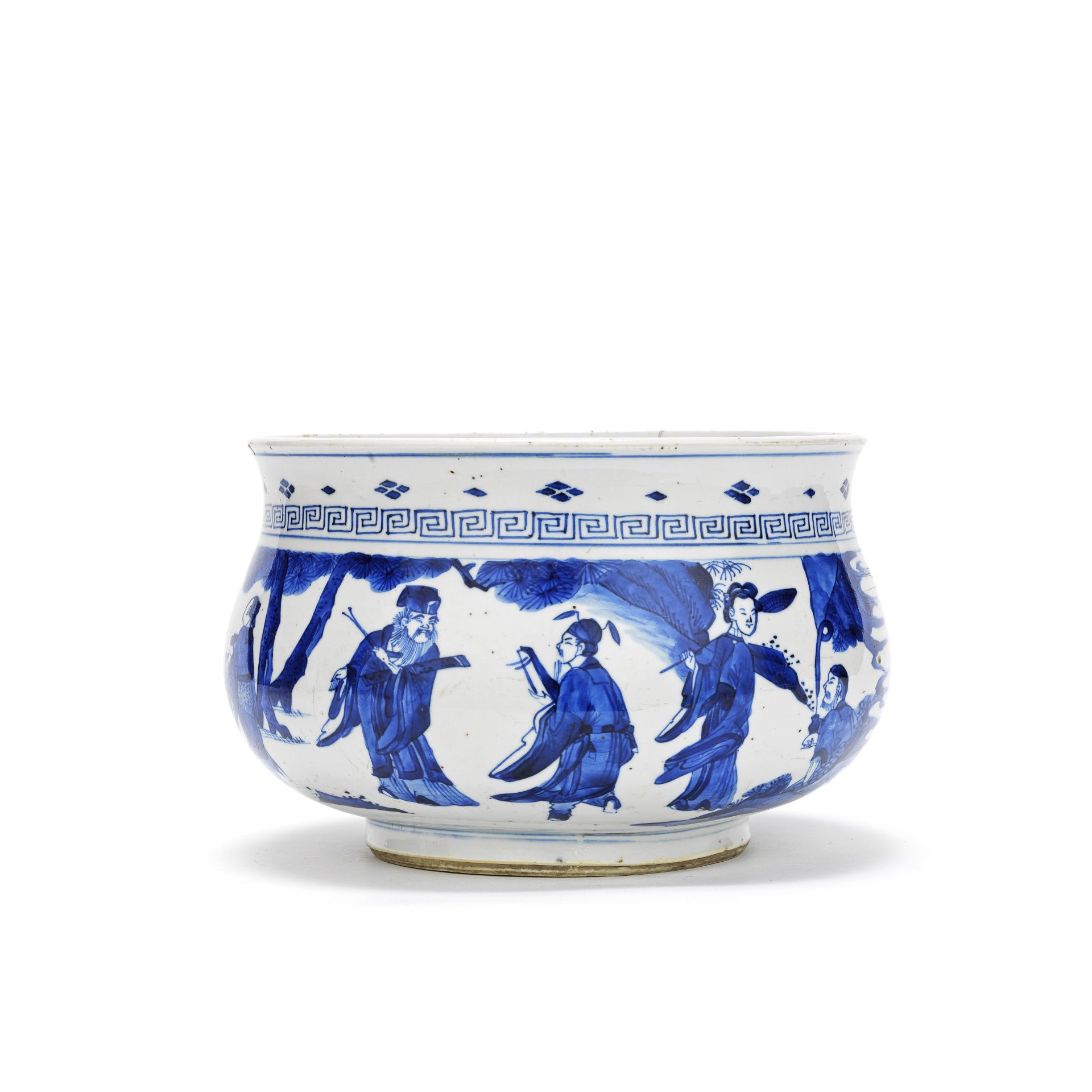 A BLUE AND WHITE 'IMMORTALS' INCENSE BURNER Kangxi (2)