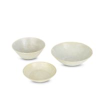 TWO QINGBAI MOULDED BOWLS AND A DISH Song Dynasty (3)