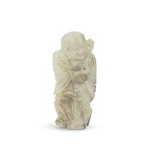 A CELADON JADE 'LIU HAI' CARVING Ming Dynasty