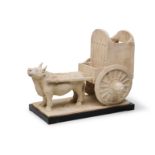 A POTTERY MODEL OF AN OX AND CART Tang Dynasty (2)