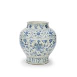 A BLUE AND WHITE 'LOTUS' JAR, GUAN Ming Dynasty, 15th/16th century