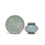 A JUNYAO JAR AND A COVER AND A DISH Jin/Yuan Dynasty (3)