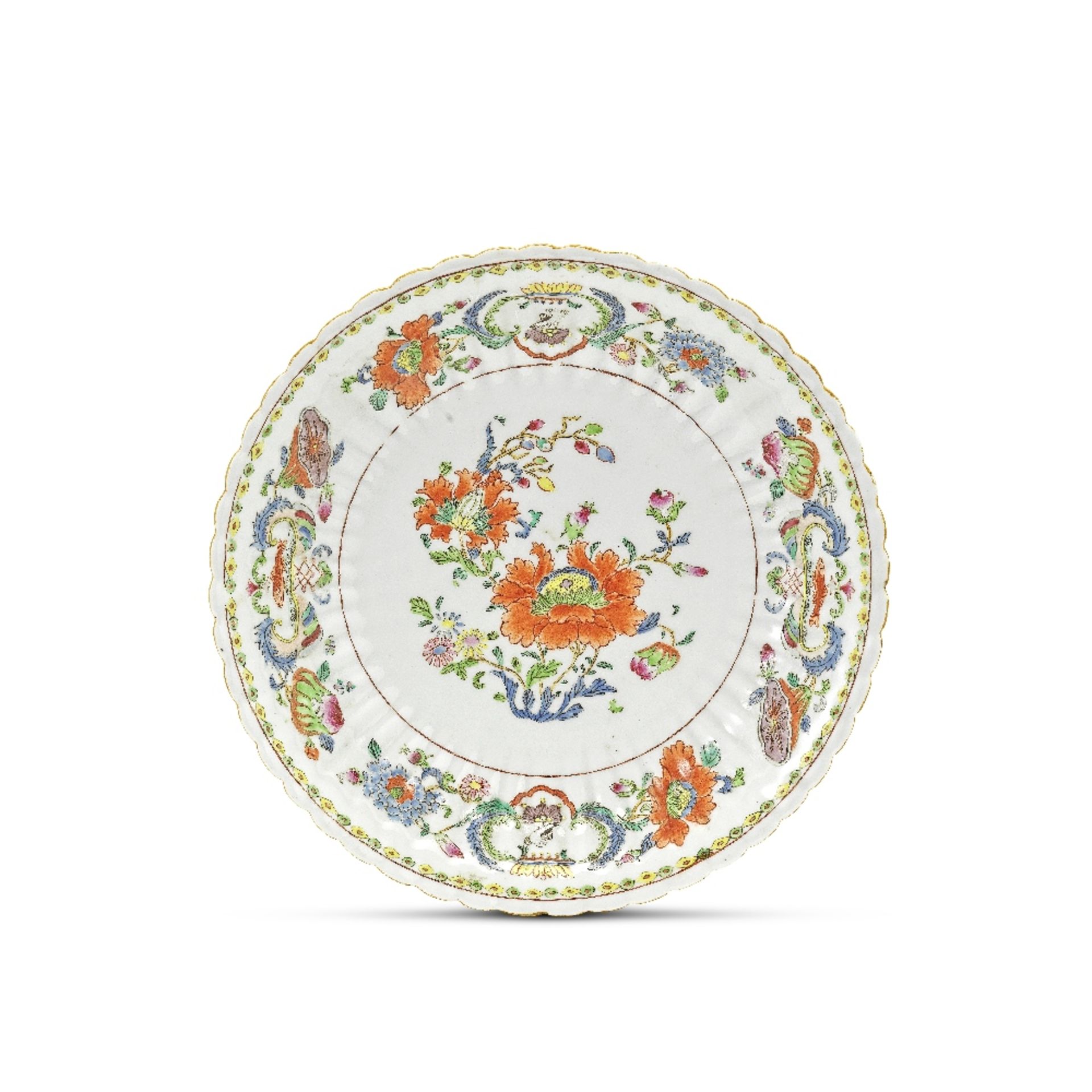 A FAMILLE ROSE 'POMPADOUR PATTERN' DISH Qianlong