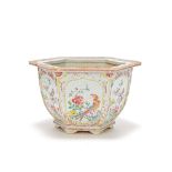 A FAMILLE ROSE HEXAGONAL JARDINIERE Yongzheng