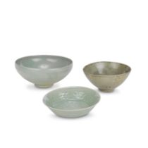 THREE CELADON-GLAZED BOWLS Korea, Koryo Dynasty, 13th/14th century (3)