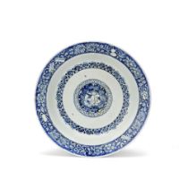 A BLUE AND WHITE 'AUSPICIOUS EMBLEMS' DISH Kangxi