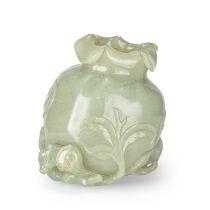 A CARVED JADE 'POMEGRANATE' VASE Qing Dynasty