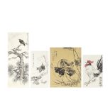 WEN QIQIU (1862-1941); REN ZHENHAN (1907-1991); ZHENG JIAZHEN (1918-2000) Various subjects (4)