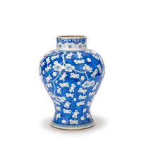 A BLUE AND WHITE 'PRUNUS' JAR Kangxi