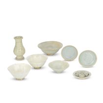 SIX QINGBAI VESSELS AND TWO CIZHOU WHITE-GLAZED JULUXIAN BOWLS Song Dynasty (8)