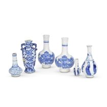 SIX BLUE AND WHITE MINIATURE VASES Kangxi (7)