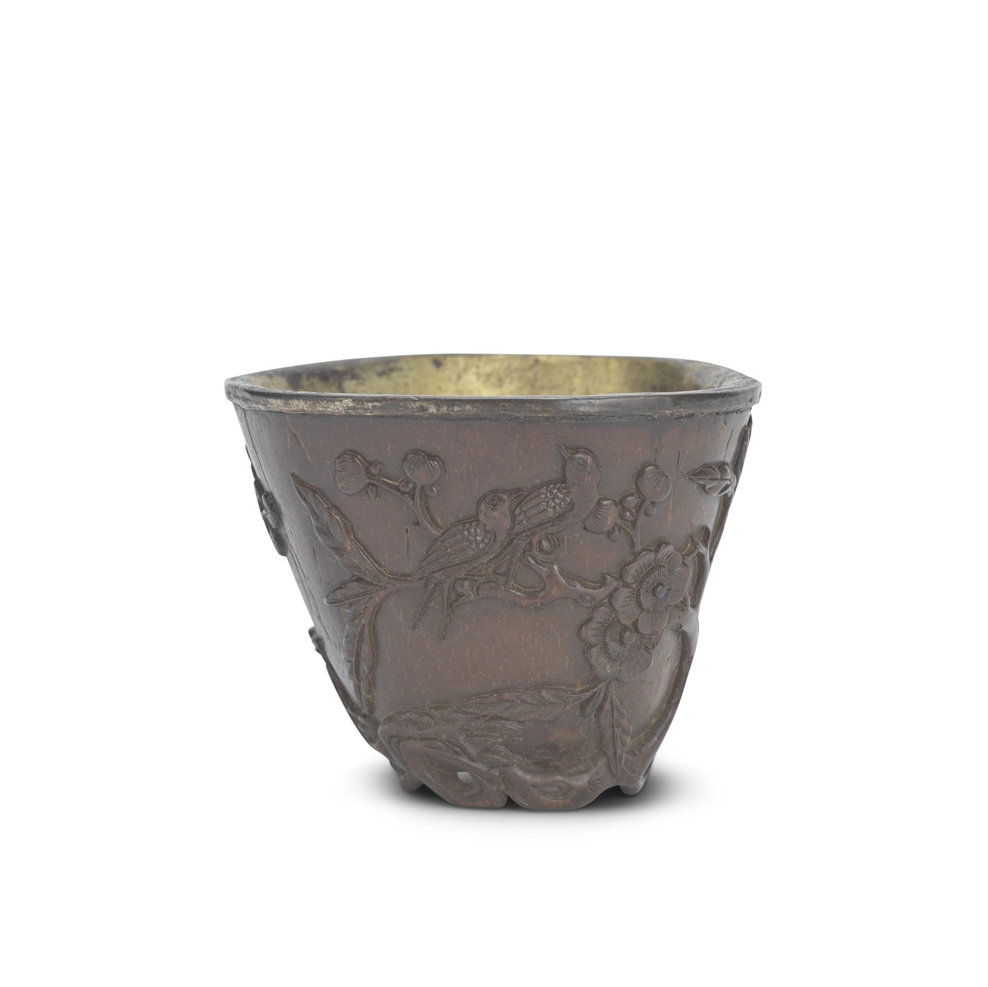 A CARVED COCONUT CUP Kangxi
