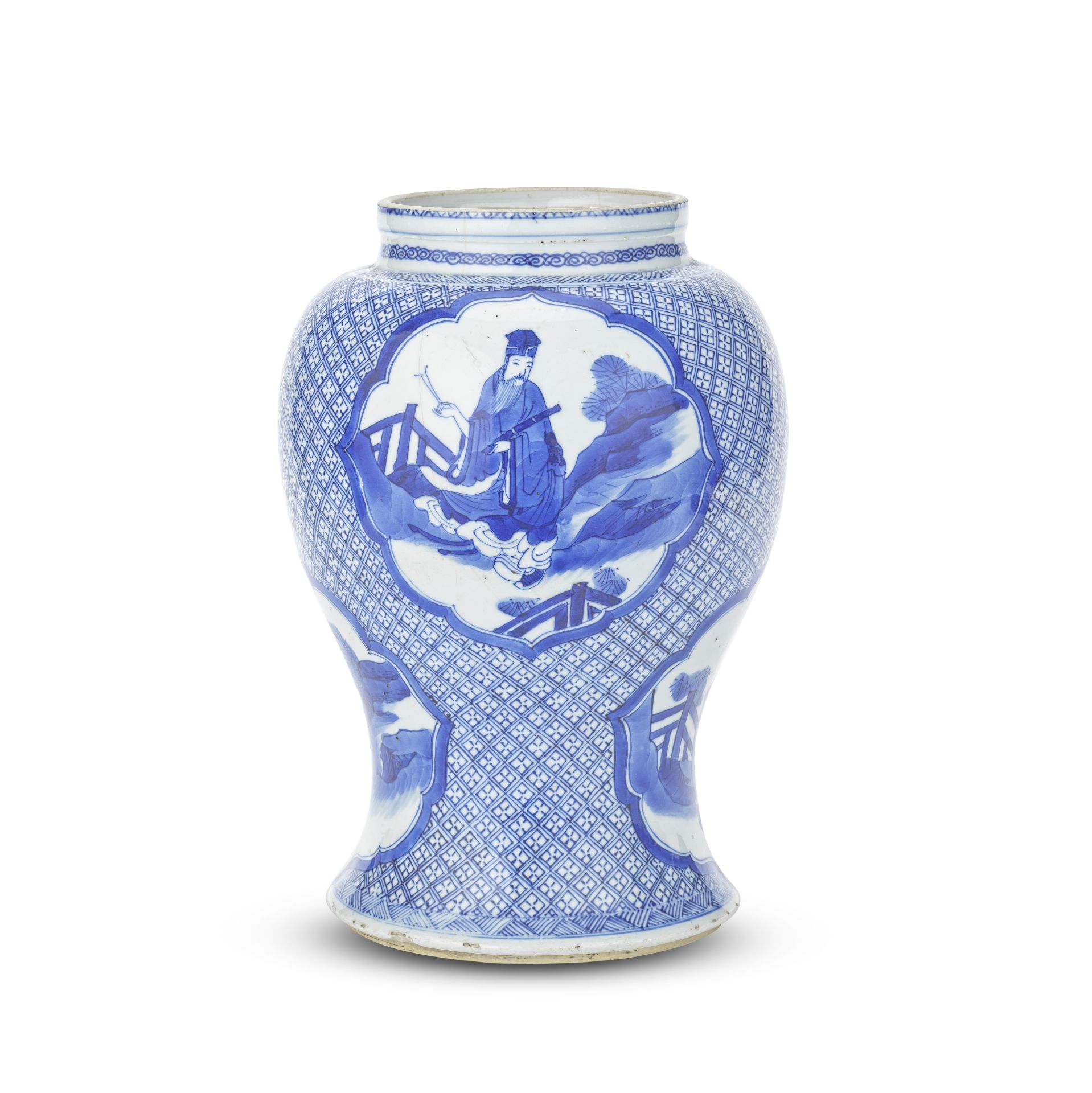 A BLUE AND WHITE 'IMMORTALS' VASE Kangxi